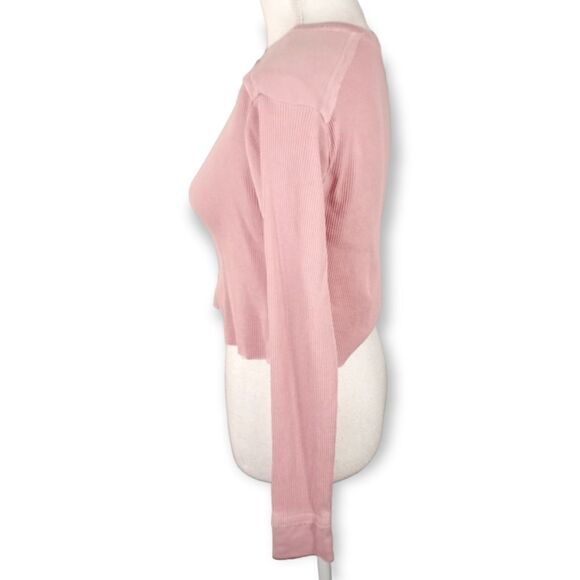 WILD FABLE PINK WAFFLE KNIT CROP TOP SZ.S EUC - Picture 2 of 5